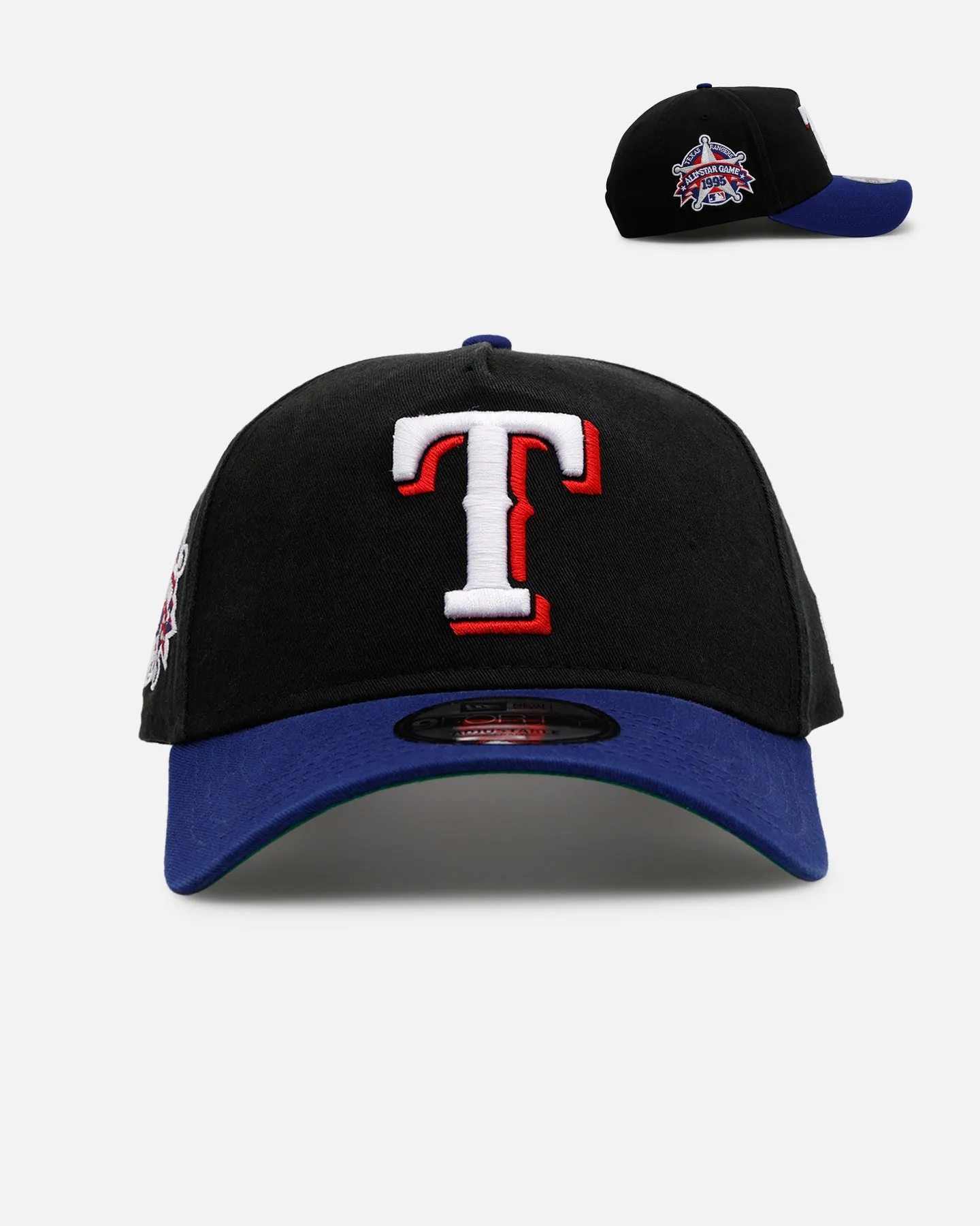 New Era Texas Rangers 'Pigment Dye Two Tone' 9FORTY A-Frame Snapback Black/Official Team Color sold by Culture Kings