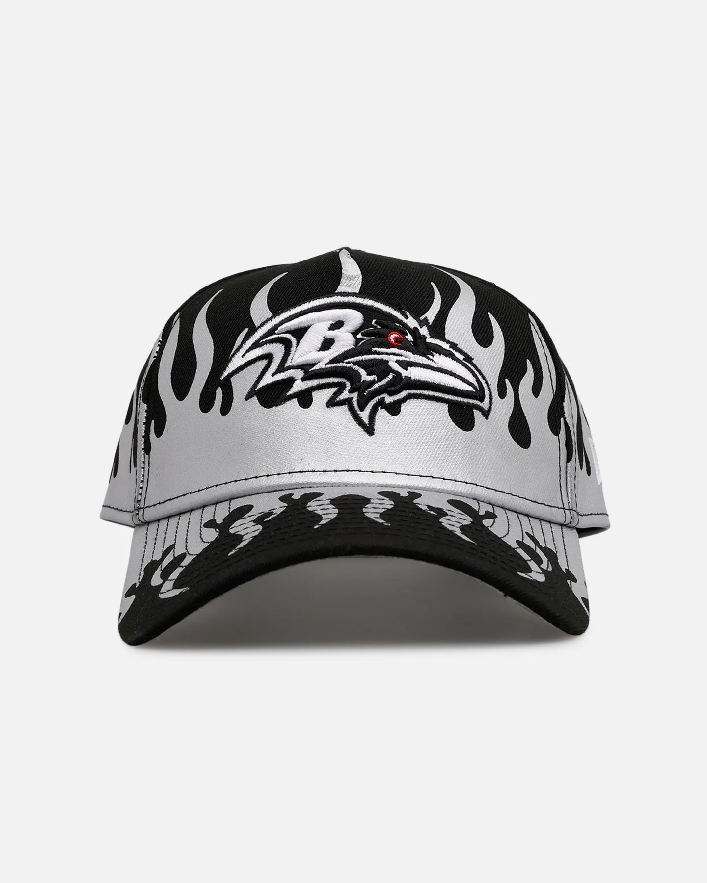 New Era Baltimore Ravens 'Metallic Flames' 9FORTY A-Frame Snapback Black/Silver sold by Culture Kings