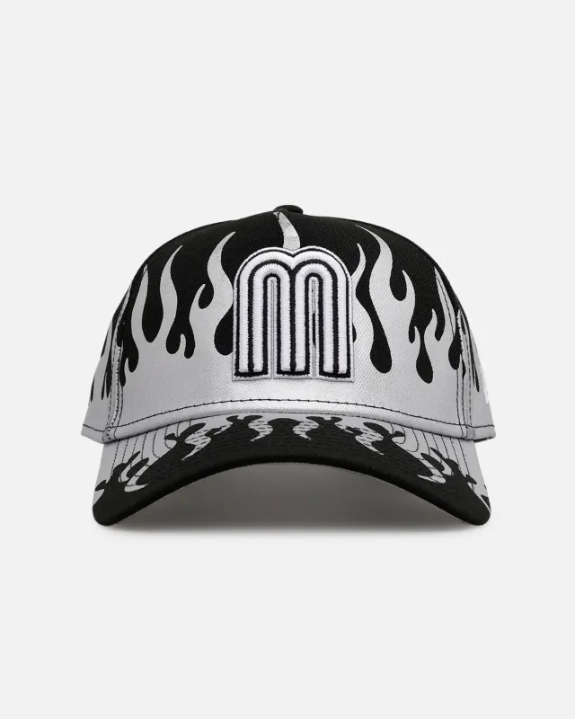 New Era Mexico National Baseball Team 'Metallic Flames' 9FORTY A-Frame Snapback Black/Silver sold by Culture Kings