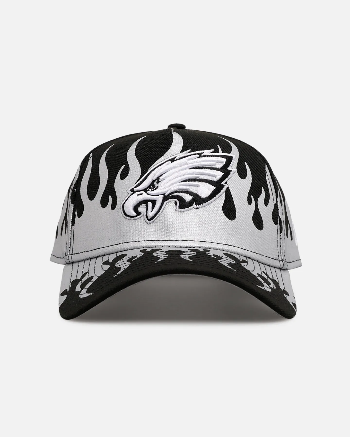 New Era Philadelphia Eagles 'Metallic Flames' 9FORTY A-Frame Snapback Black/Silver sold by Culture Kings