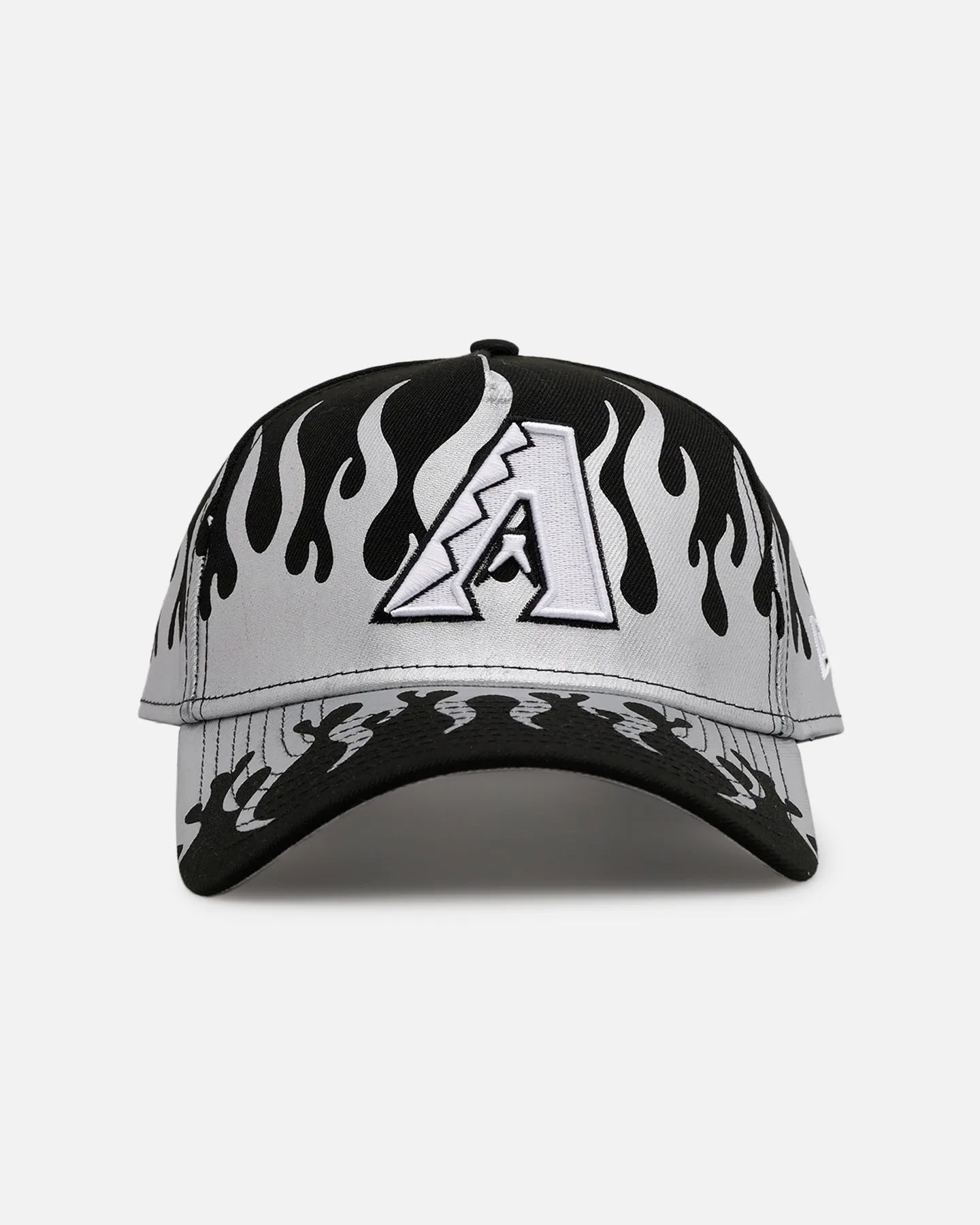 New Era Arizona Diamondbacks 'Metallic Flames' 9FORTY A-Frame Snapback Black/Silver sold by Culture Kings