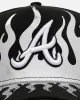 New Era Atlanta Braves 'Metallic Flames' 9FORTY A-Frame Snapback Black/Silver sold by Culture Kings