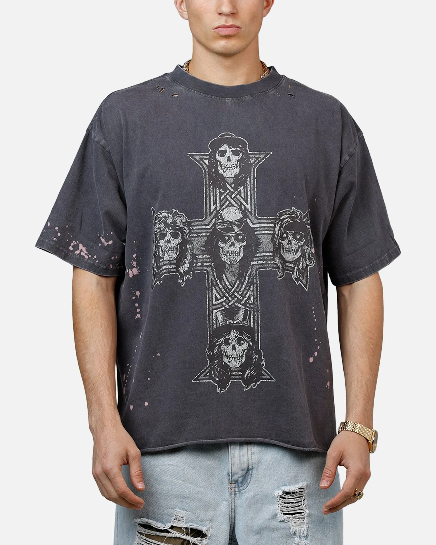 Bravado Guns N Roses Cross T-Shirt Washed Black sold by Culture Kings