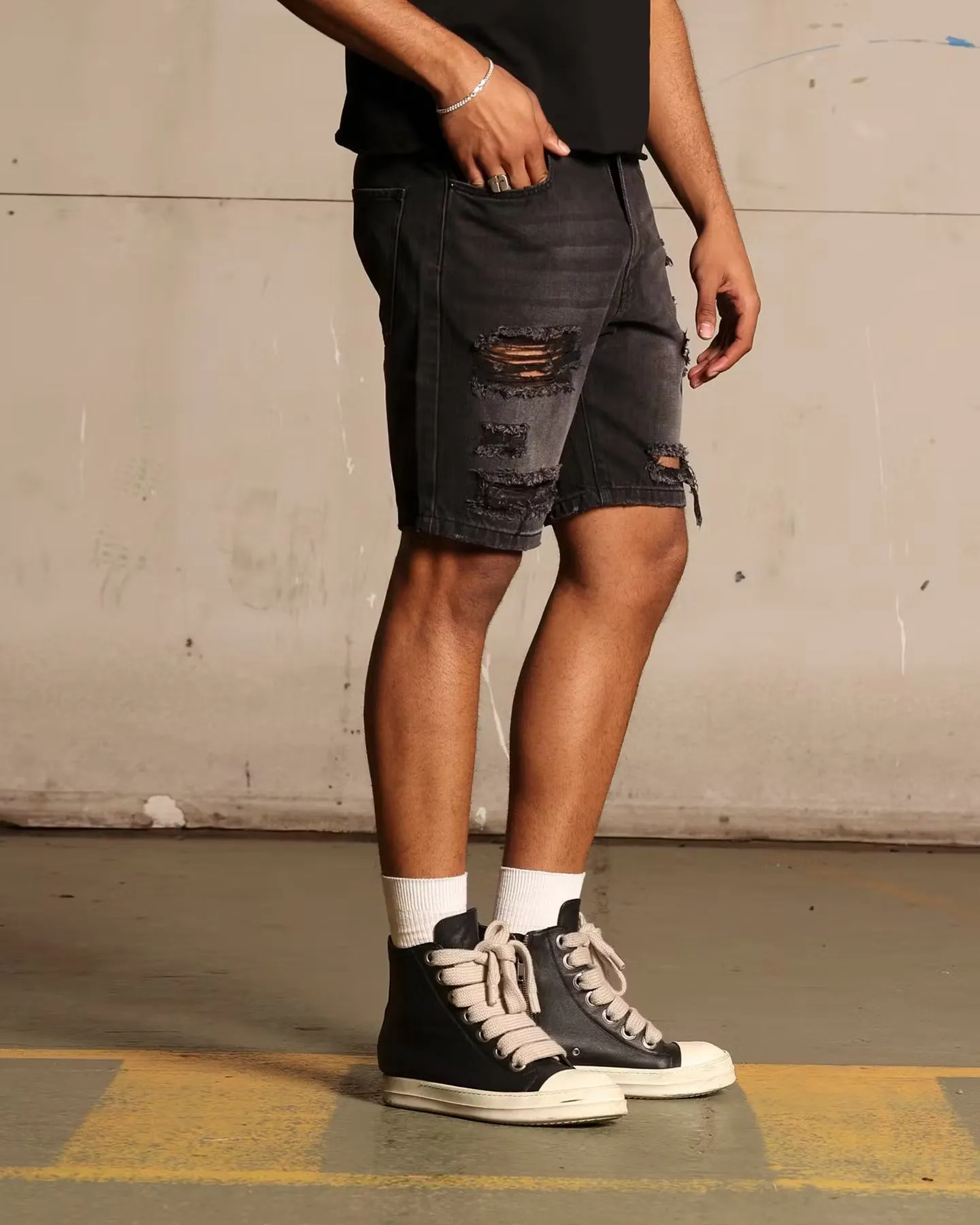 Saint Morta Destroyer Distressed Shorts Vintage Black sold by Culture Kings product image thumbnail 5