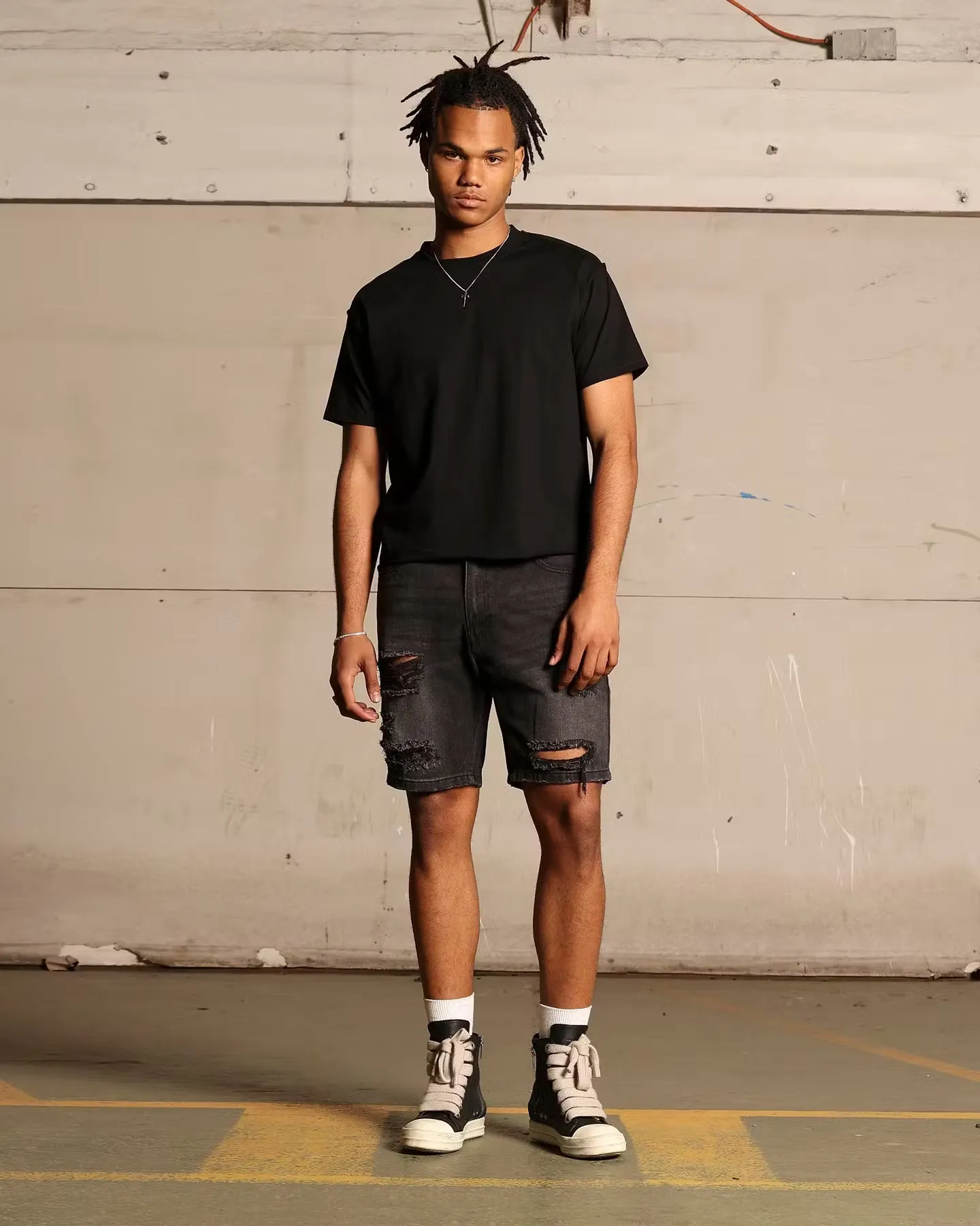 Saint Morta Destroyer Distressed Shorts Vintage Black sold by Culture Kings product image thumbnail 2