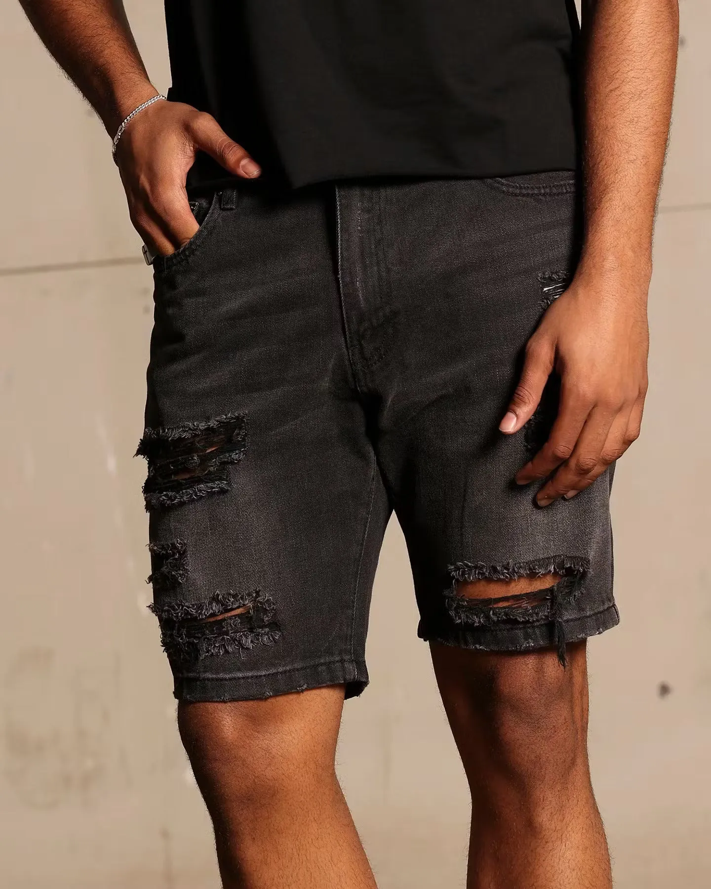 Saint Morta Destroyer Distressed Shorts Vintage Black sold by Culture Kings product image thumbnail 4