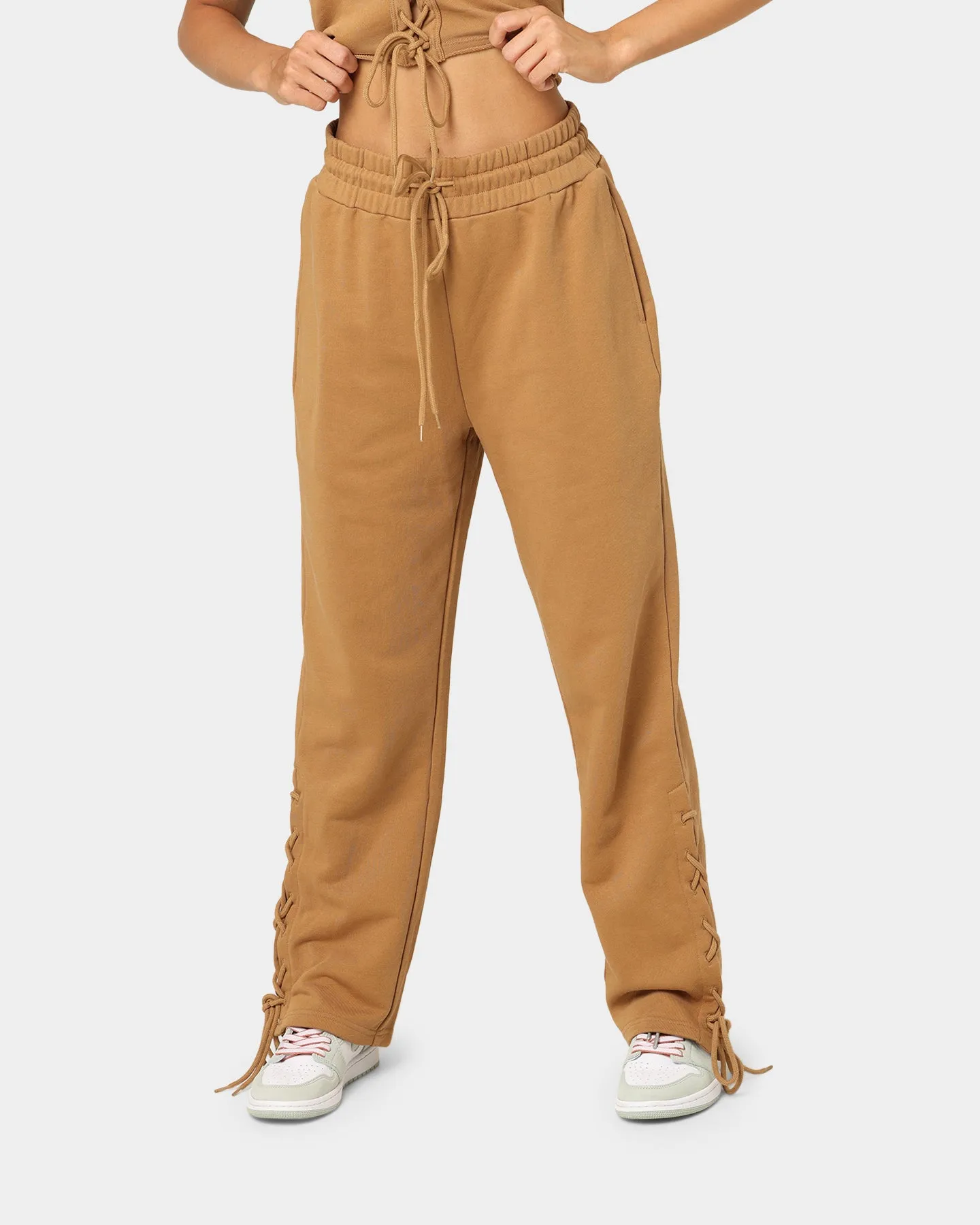 EN ES Women's Mason Lace Up Track Pants Tan sold by Culture Kings