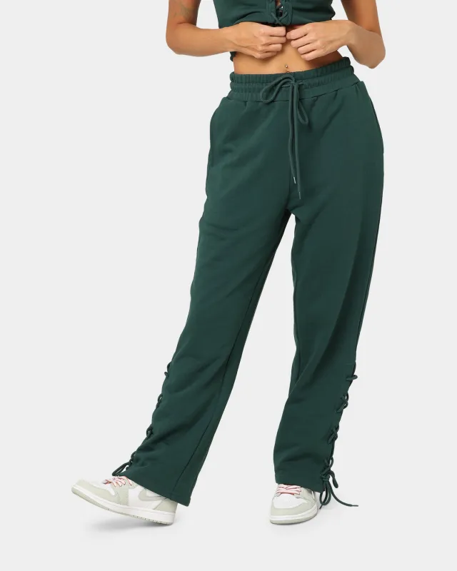 EN ES Women's Mason Lace Up Track Pants Deep Teal sold by Culture Kings