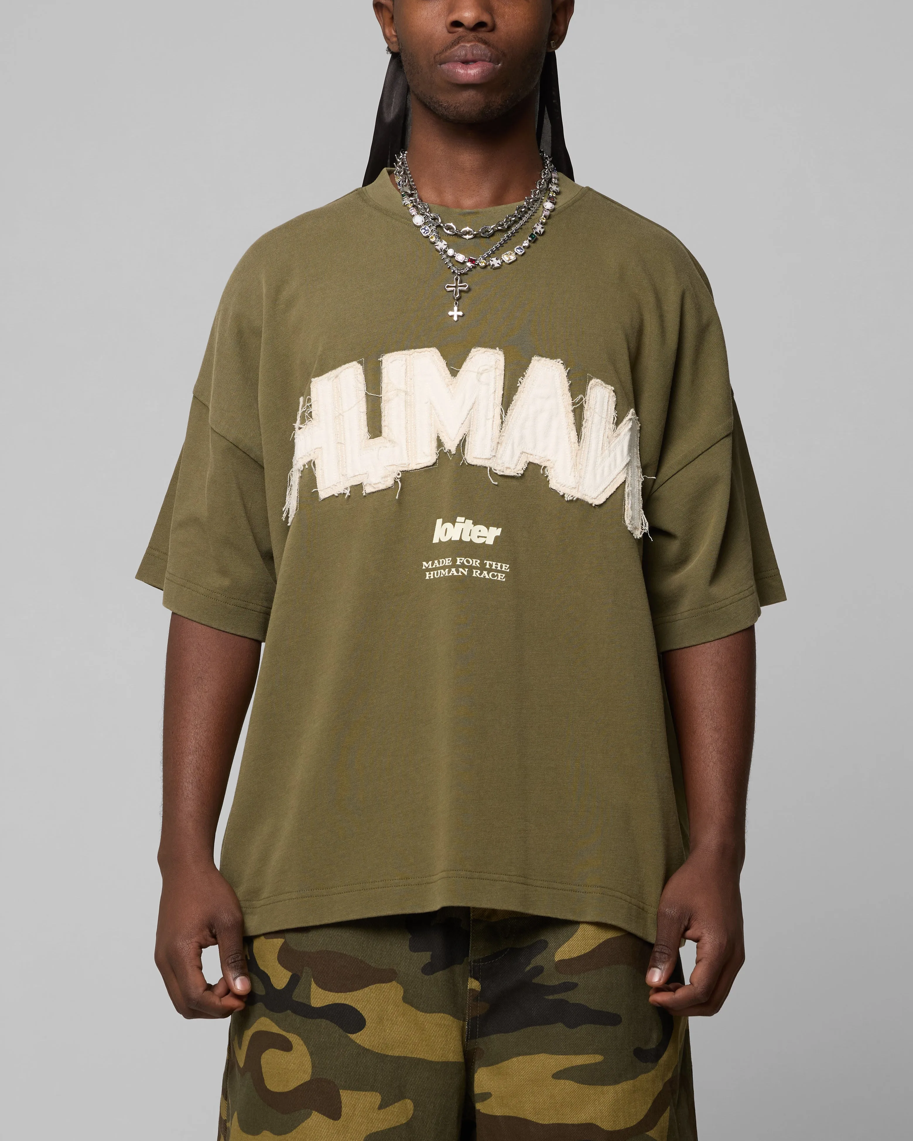 Loiter Human Box T-Shirt Vintage Khaki sold by Culture Kings