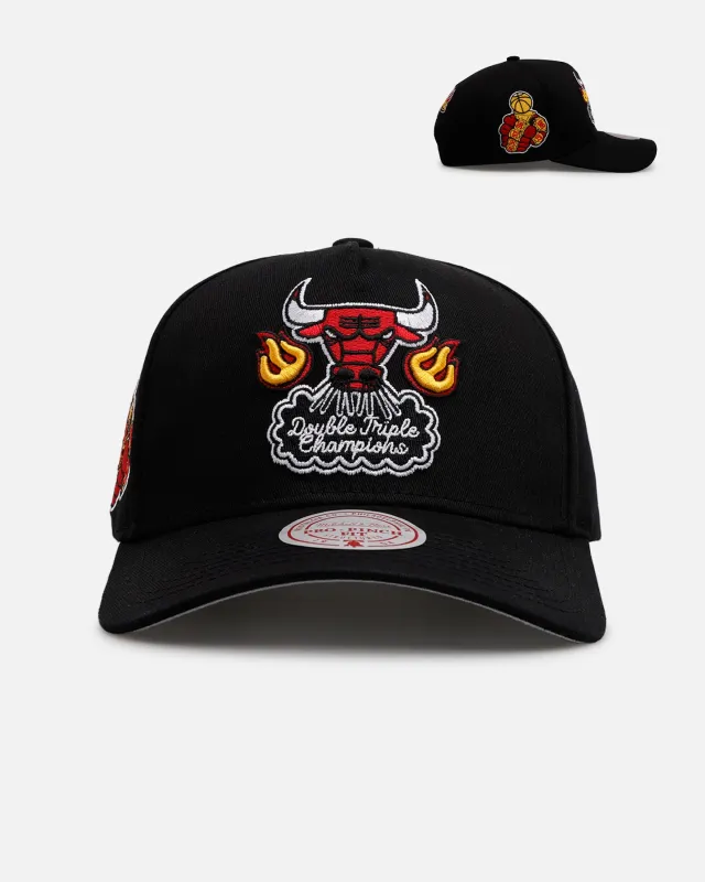 Mitchell & Ness Chicago Bulls 'On Fire' Pro Pinch Snapback Black sold by Culture Kings