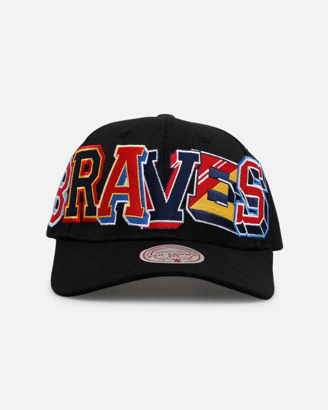 Mitchell & Ness Atlanta Braves 'Hyper Type' Pro Crown Snapback Black sold by Culture Kings