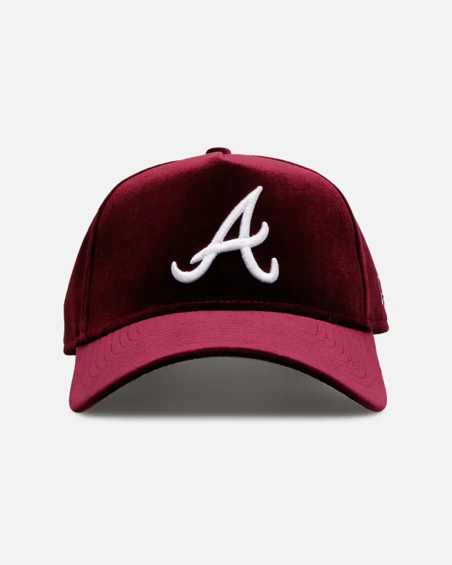New Era Atlanta Braves 'Velvet Dreams 2.0' 9FORTY A-Frame Snapback Burgundy sold by Culture Kings