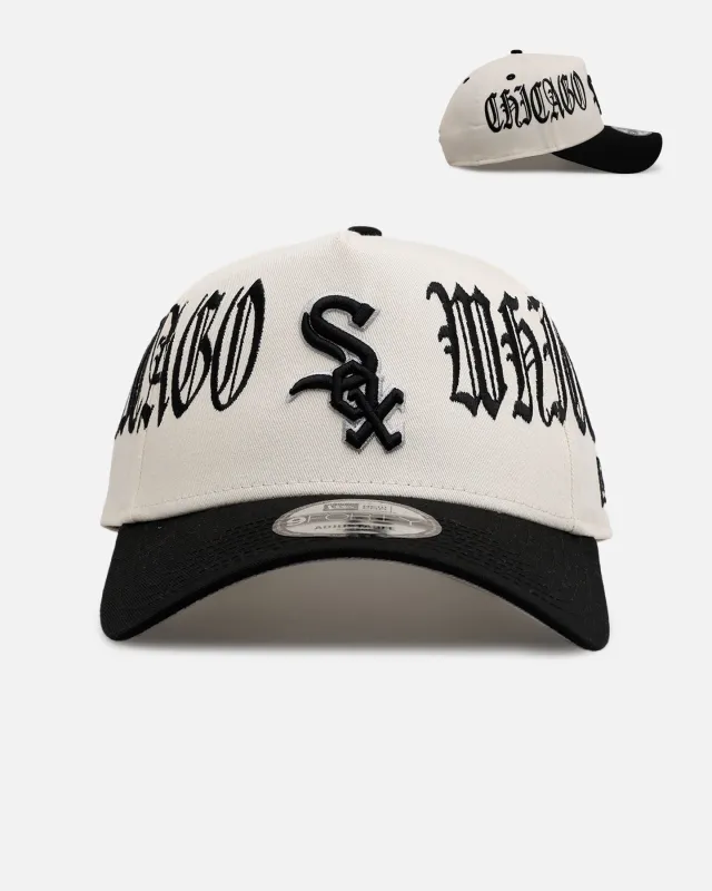 New Era Chicago White Sox 'Gothic Script Two Tone' 9FORTY A-Frame Snapback Chrome/Black sold by Culture Kings
