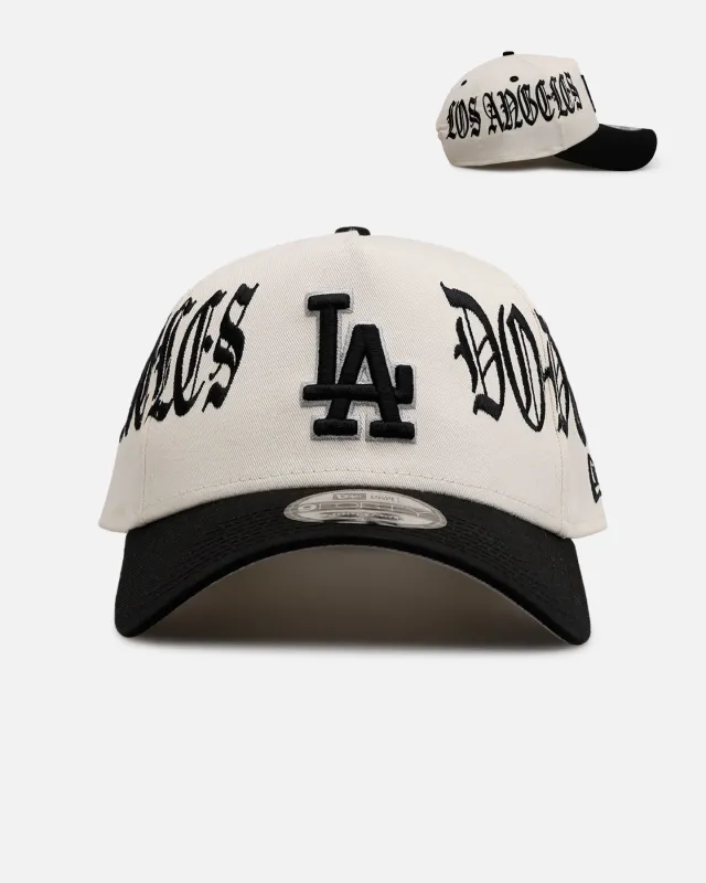 New Era Los Angeles Dodgers 'Gothic Script Two Tone' 9FORTY A-Frame Snapback Chrome/Black sold by Culture Kings