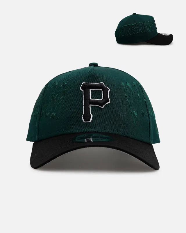 New Era Pittsburgh Pirates 'Gothic Script Two Tone' 9FORTY A-Frame Snapback Dark Green/Black sold by Culture Kings