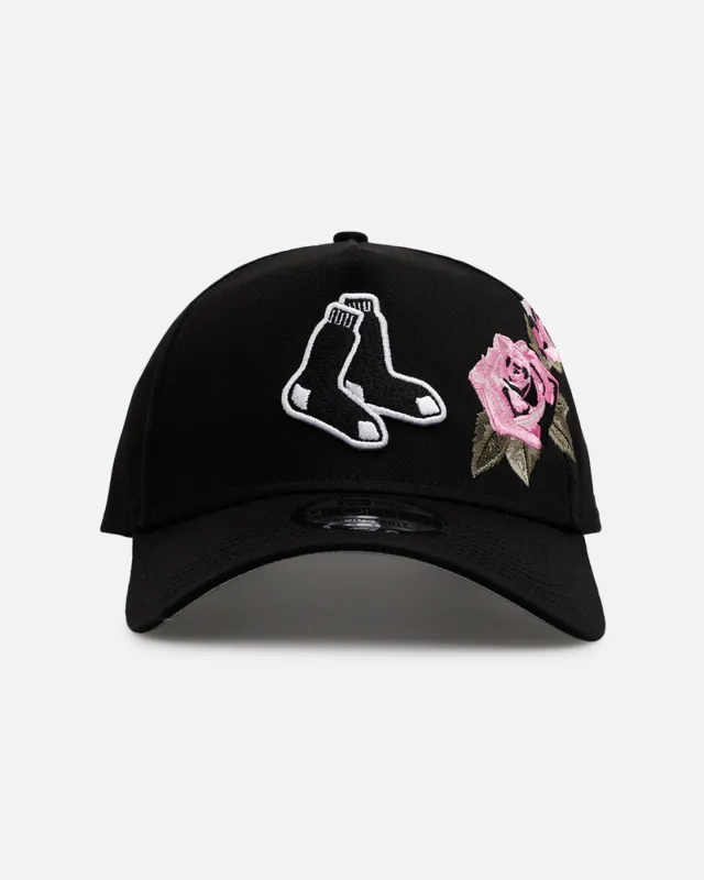New Era Boston Red Sox 'Pink Rose Embroidery' 9FORTY A-Frame Snapback Black/Pink sold by Culture Kings