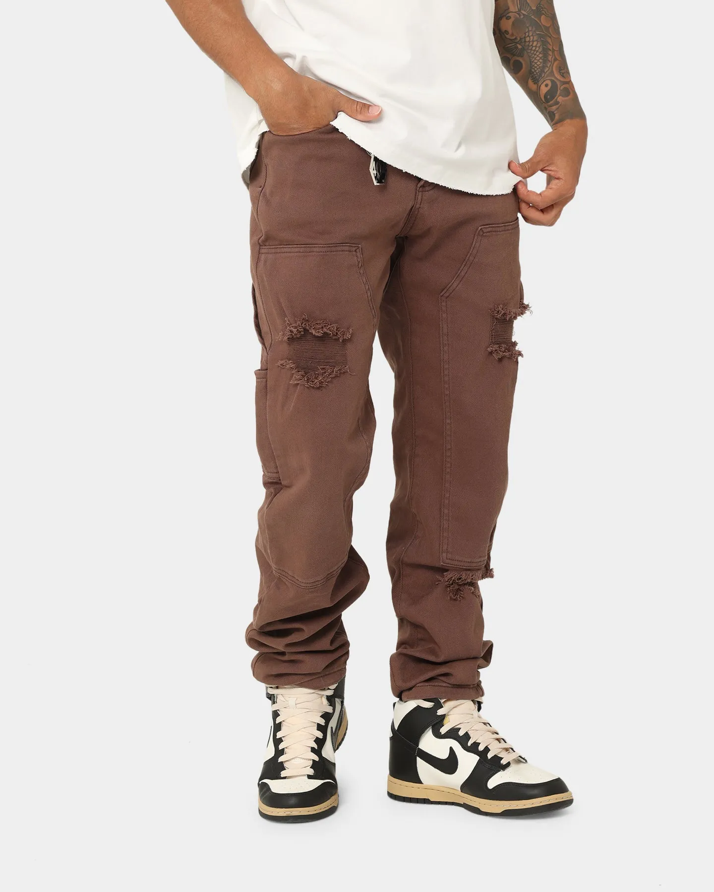 404 Distressed Carpenter Pants Brown sold by Culture Kings