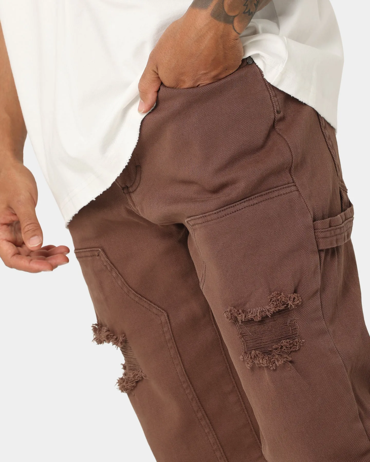 404 Distressed Carpenter Pants Brown sold by Culture Kings product image thumbnail 4