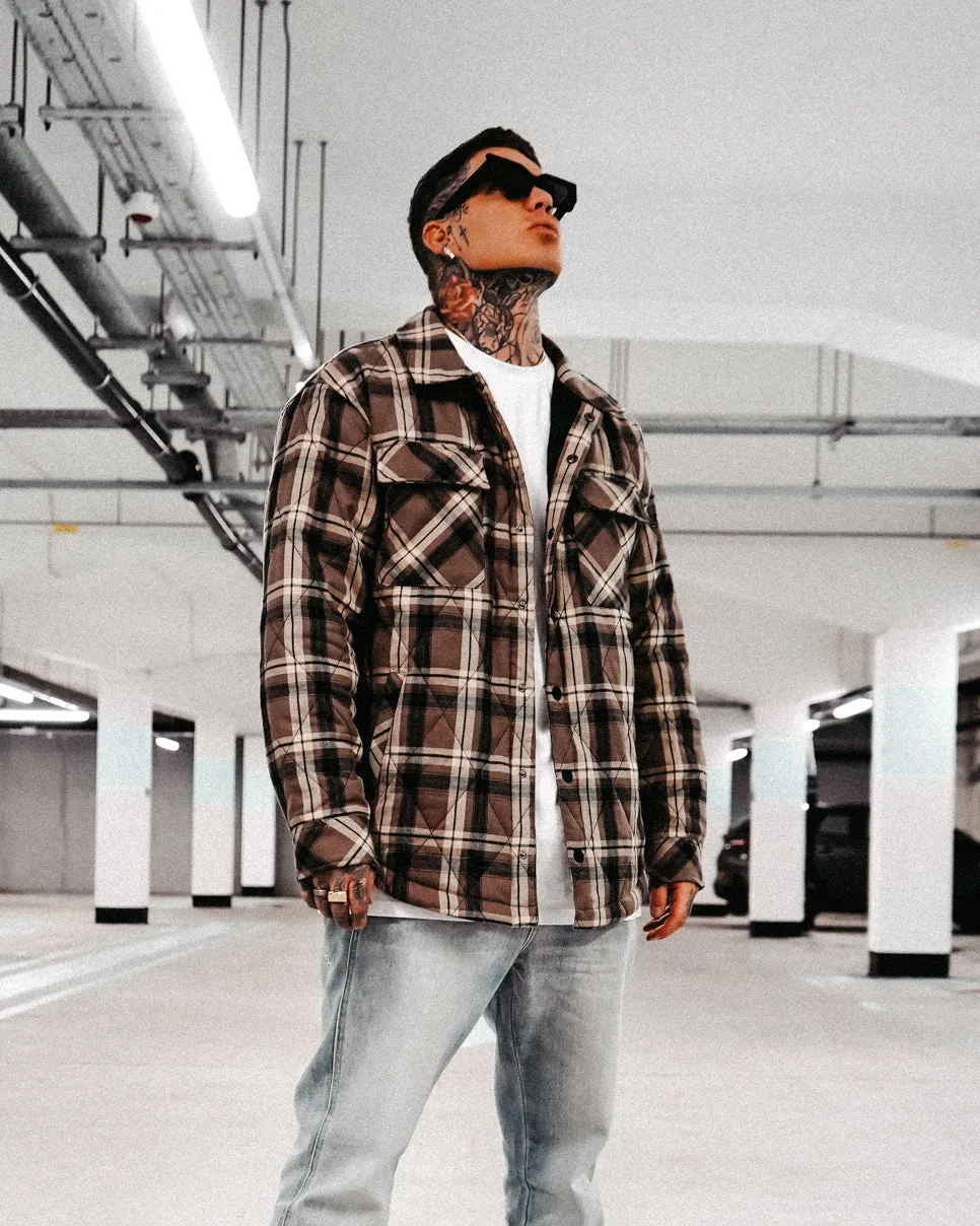 Saint Morta Quilted Flannel Jacket Brown sold by Culture Kings