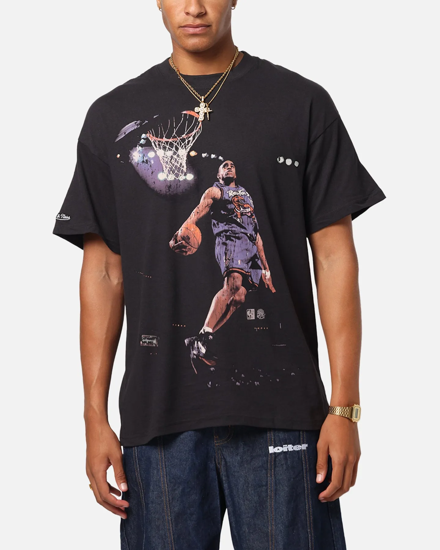 Mitchell & Ness Toronto Raptors Vince Carter Air Canada T-Shirt Overdyed Black sold by Culture Kings