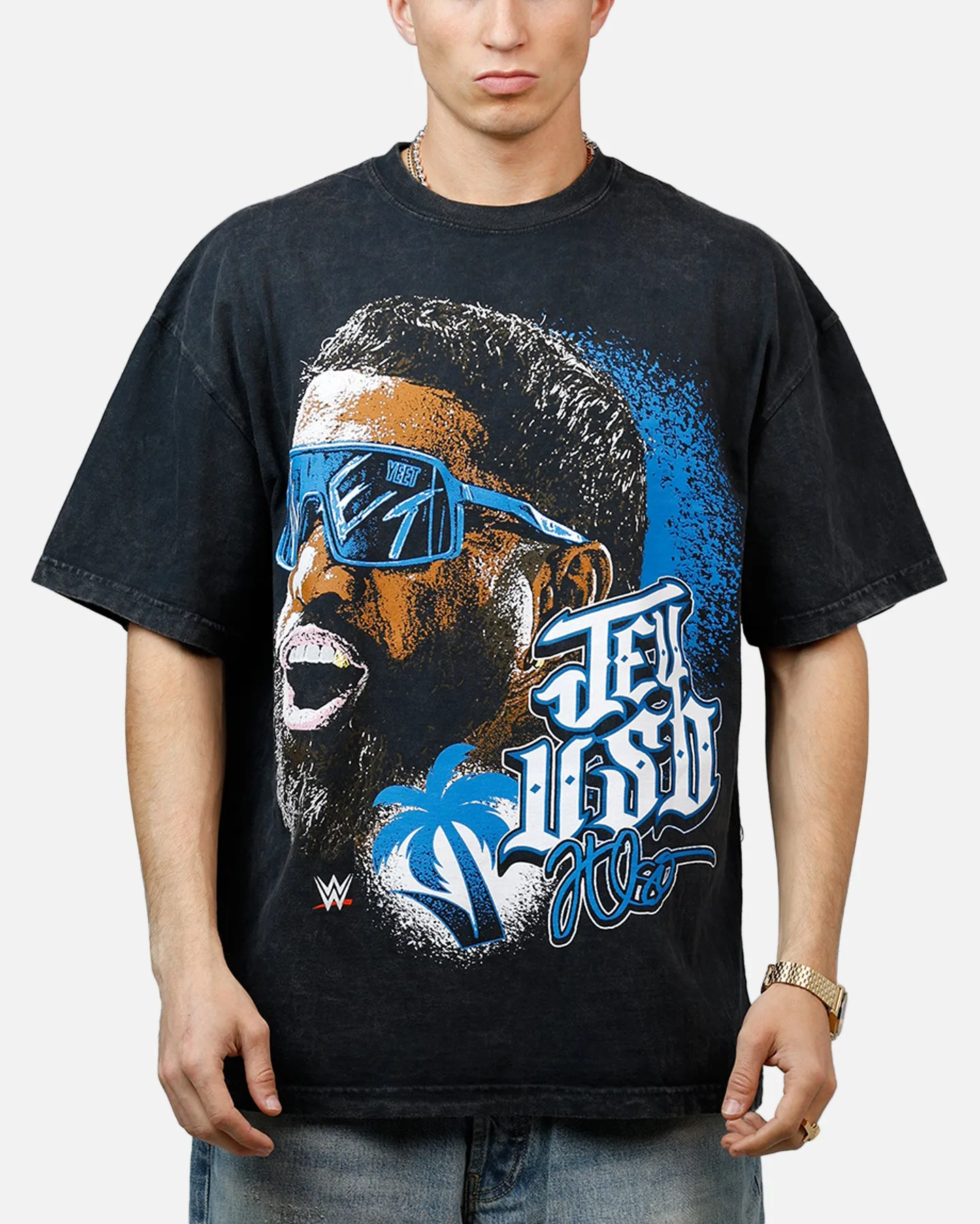 Culture Kings X WWE Jey Uso Wrestlemania XLI Vintage T-Shirt Black Acidwash sold by Culture Kings