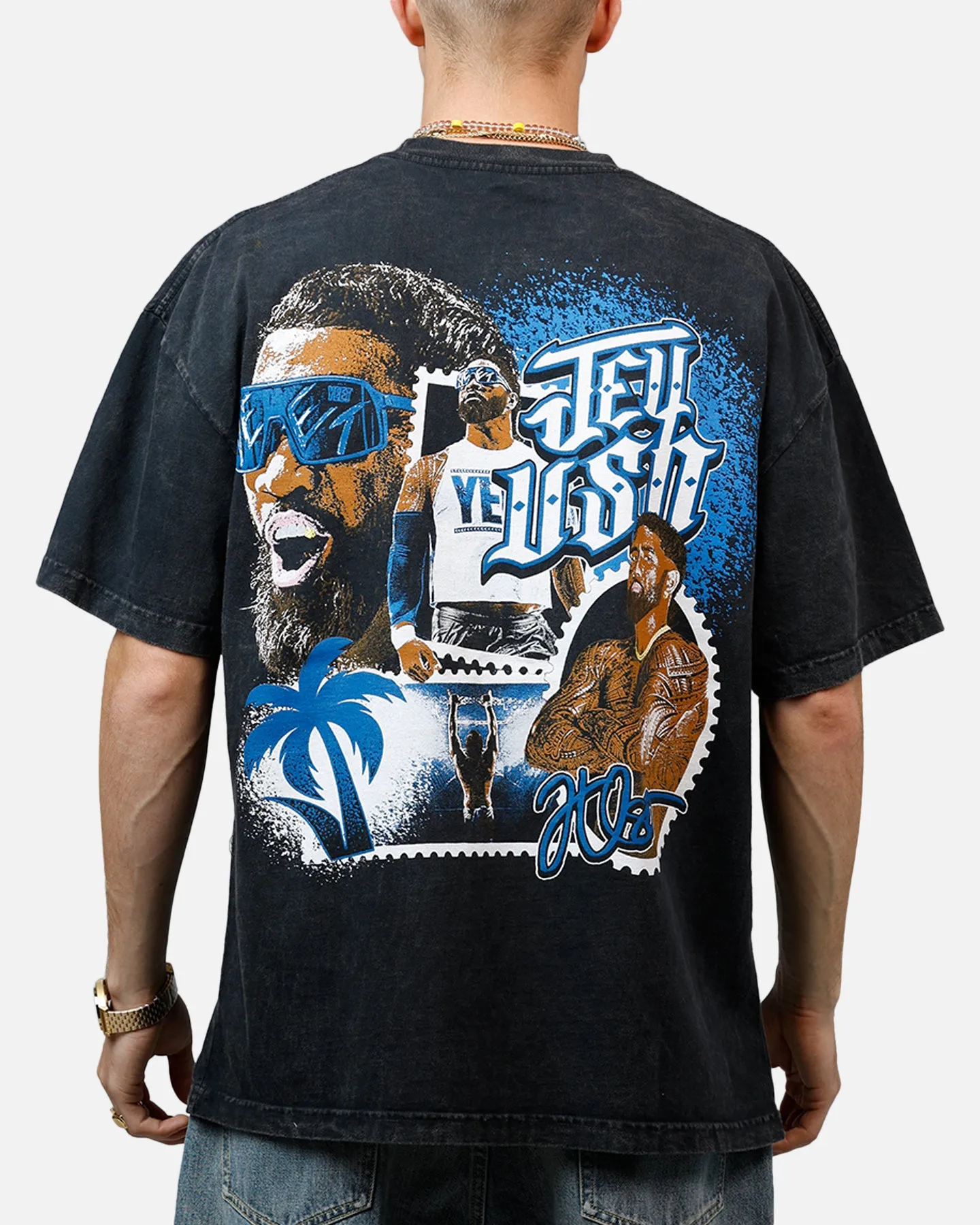 Culture Kings X WWE Jey Uso Wrestlemania XLI Vintage T-Shirt Black Acidwash sold by Culture Kings product image thumbnail 2