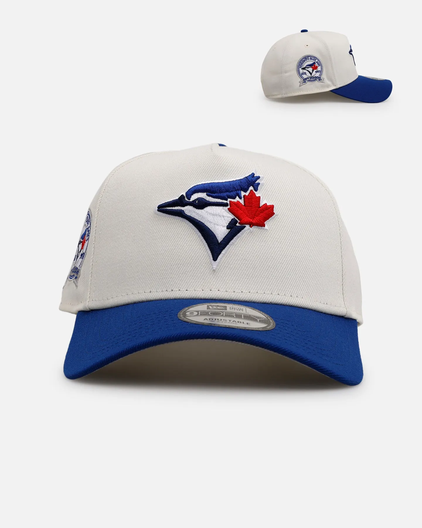 New Era Toronto Blue Jays 'Team Color Visor' 9FORTY A-Frame Snapback Chrome/Official Team Color sold by Culture Kings
