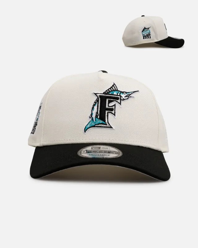 New Era Florida Marlins 'Team Color Visor' 9FORTY A-Frame Snapback Chrome/Official Team Color sold by Culture Kings