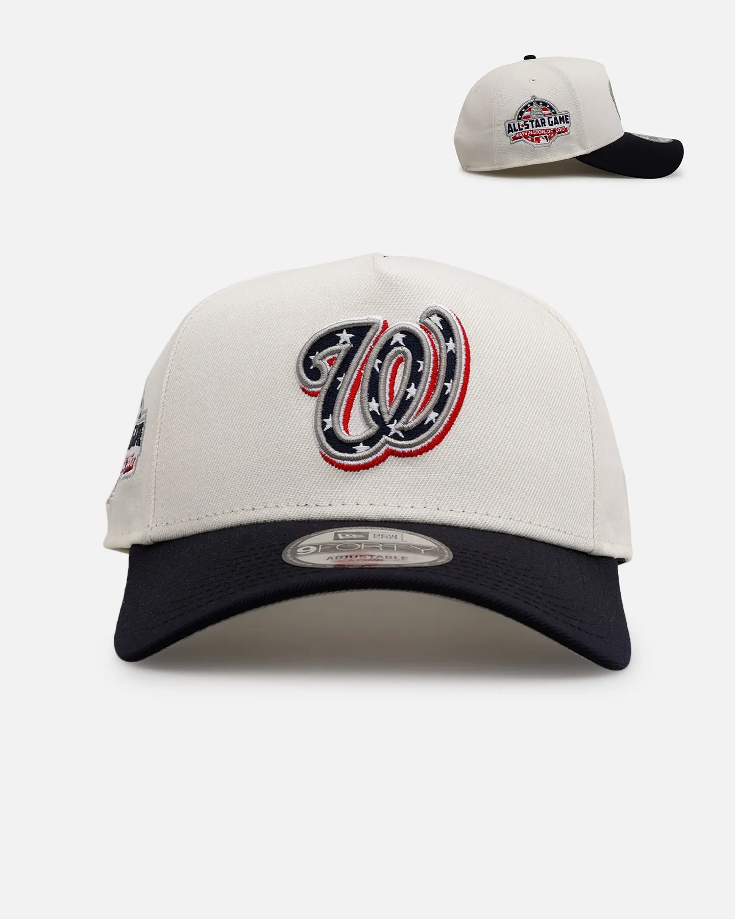 New Era Washington Nationals 'Team Color Visor' 9FORTY A-Frame Snapback Chrome/Official Team Color sold by Culture Kings