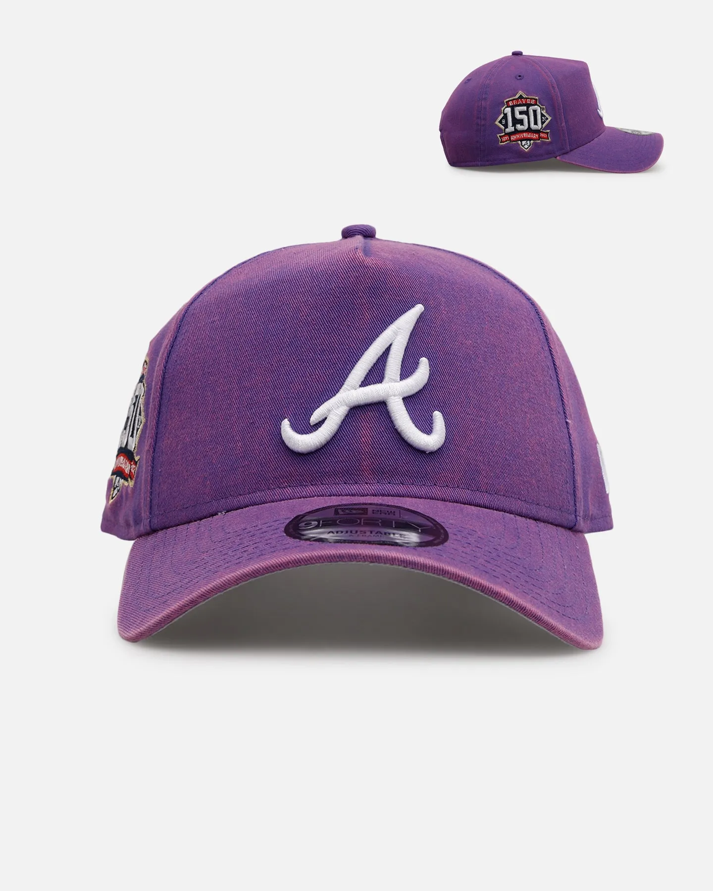 New Era Atlanta Braves 'Washed Purple' 9FORTY A-Frame Snapback Washed Purple sold by Culture Kings