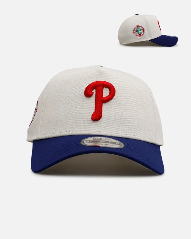 New Era Philadelphia Phillies 'Team Color Visor' 9FORTY A-Frame Snapback Chrome/Official Team Color sold by Culture Kings