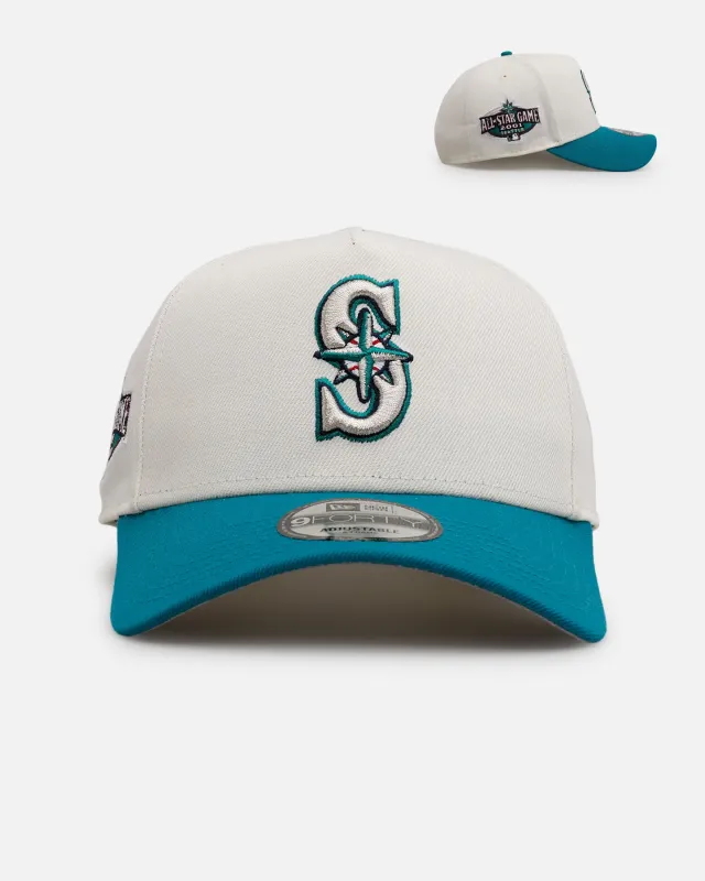 New Era Seattle Mariners 'Team Color Visor' 9FORTY A-Frame Snapback Chrome/Official Team Color sold by Culture Kings