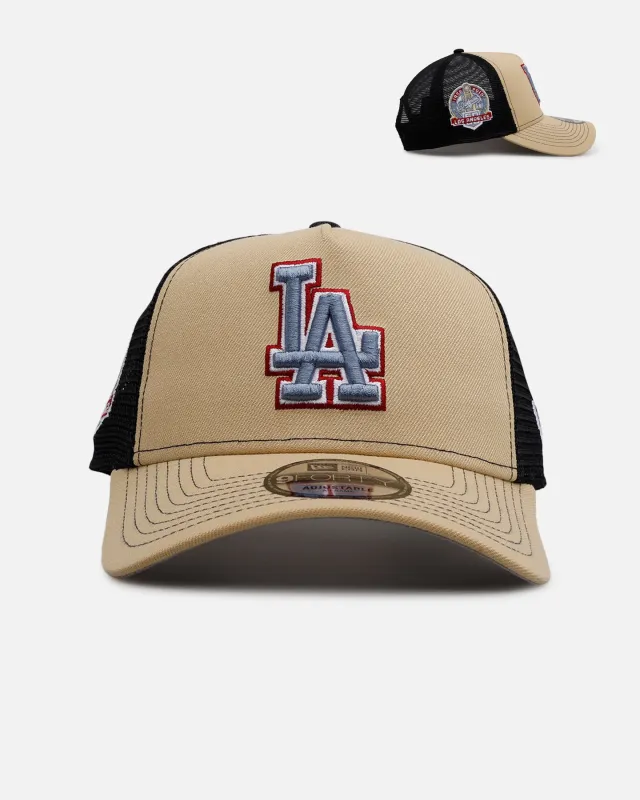 New Era Los Angeles Dodgers 'Vintage Truckers' 9FORTY A-Frame Trucker Snapback Vegas Gold sold by Culture Kings
