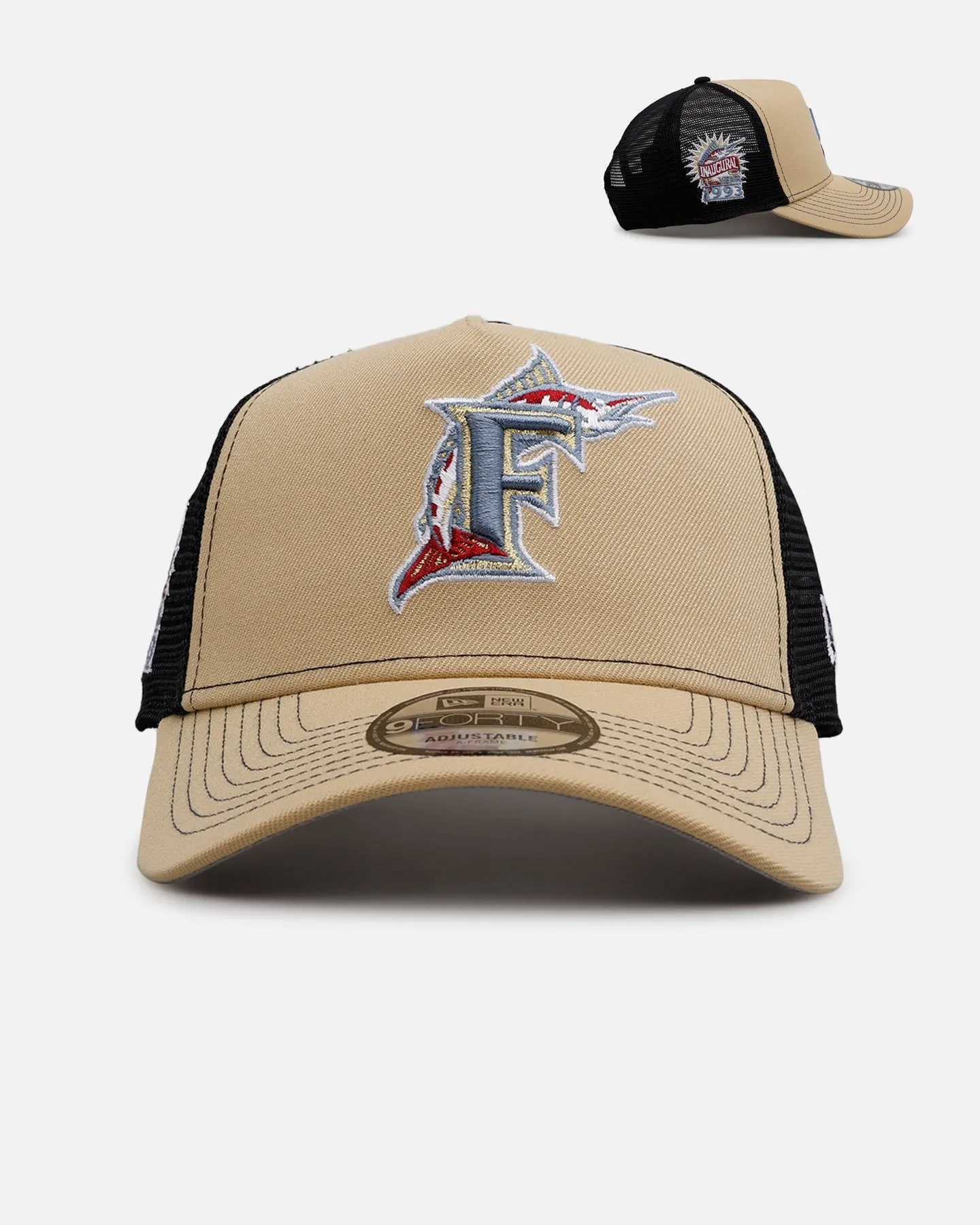 New Era Florida Marlins 'Vintage Truckers' 9FORTY A-Frame Trucker Snapback Vegas Gold sold by Culture Kings