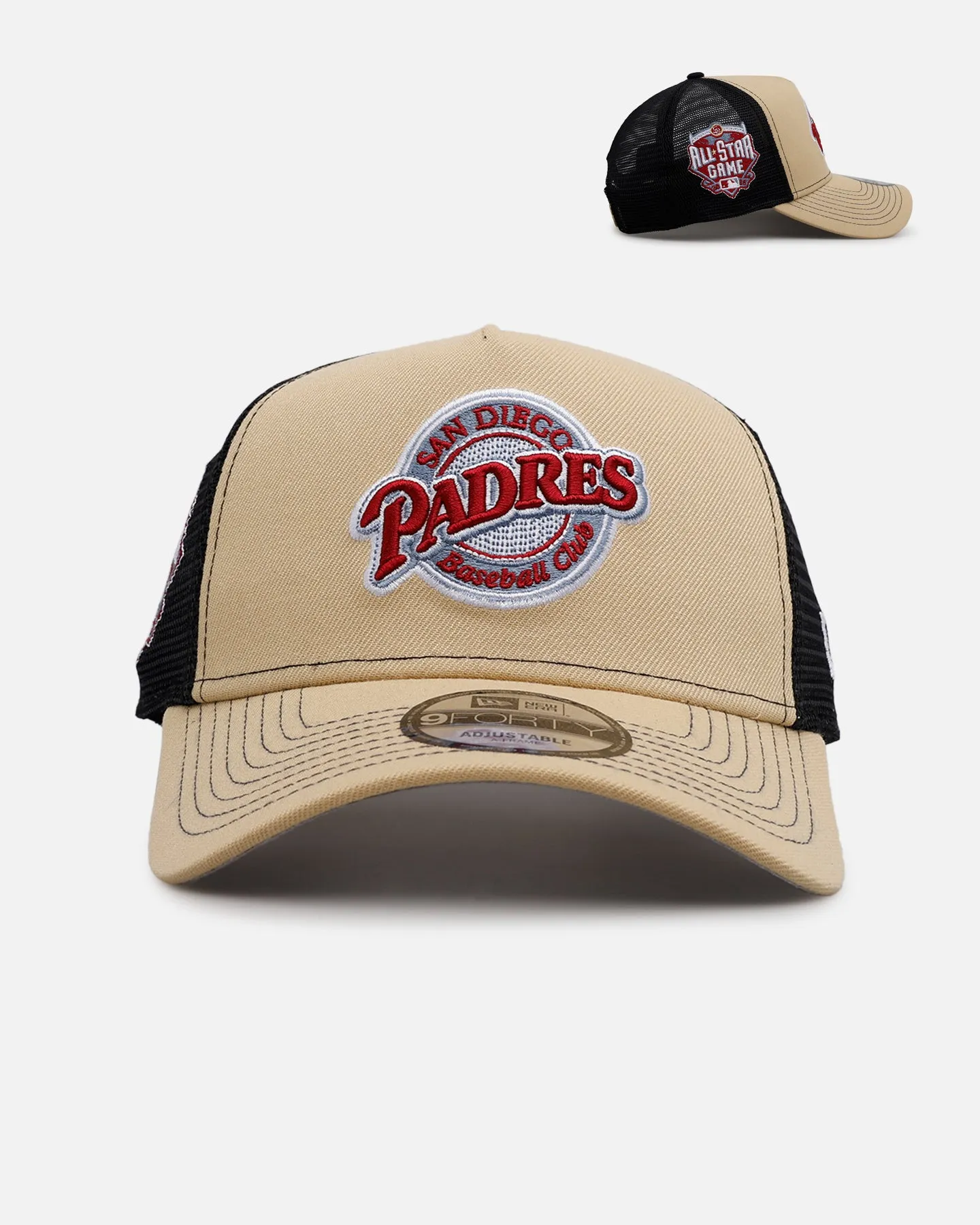 New Era San Diego Padres 'Vintage Truckers' 9FORTY A-Frame Trucker Snapback Vegas Gold sold by Culture Kings