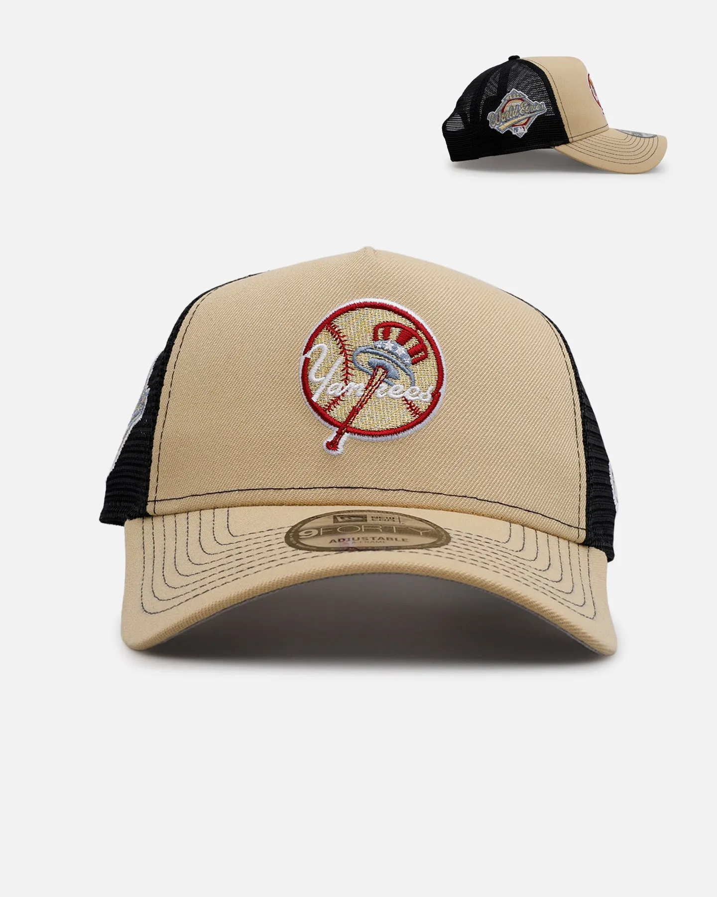 New Era New York Yankees 'Vintage Truckers' 9FORTY A-Frame Trucker Snapback Vegas Gold sold by Culture Kings
