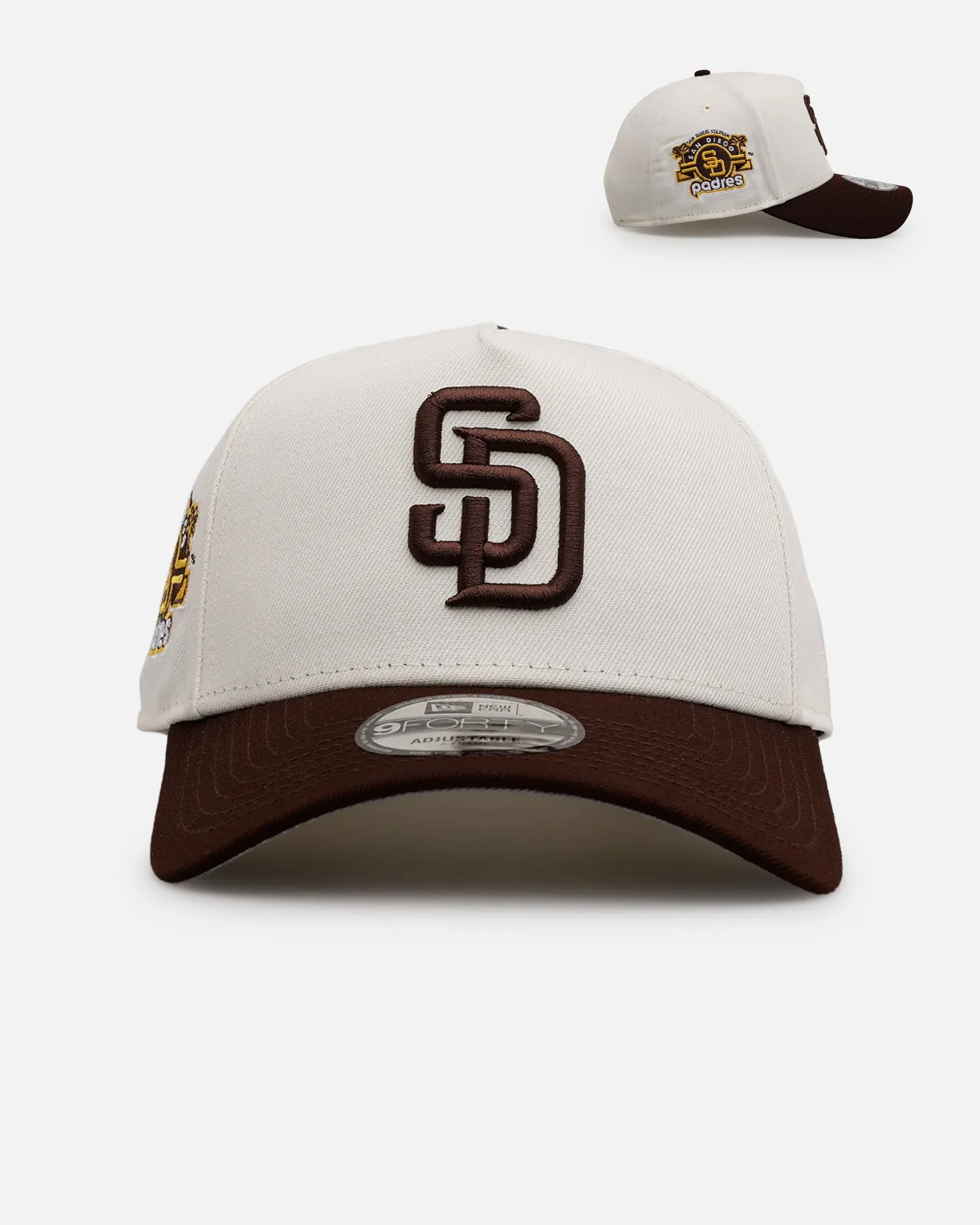 New Era San Diego Padres 'Team Color Visor' 9FORTY A-Frame Snapback Chrome/Official Team Color sold by Culture Kings