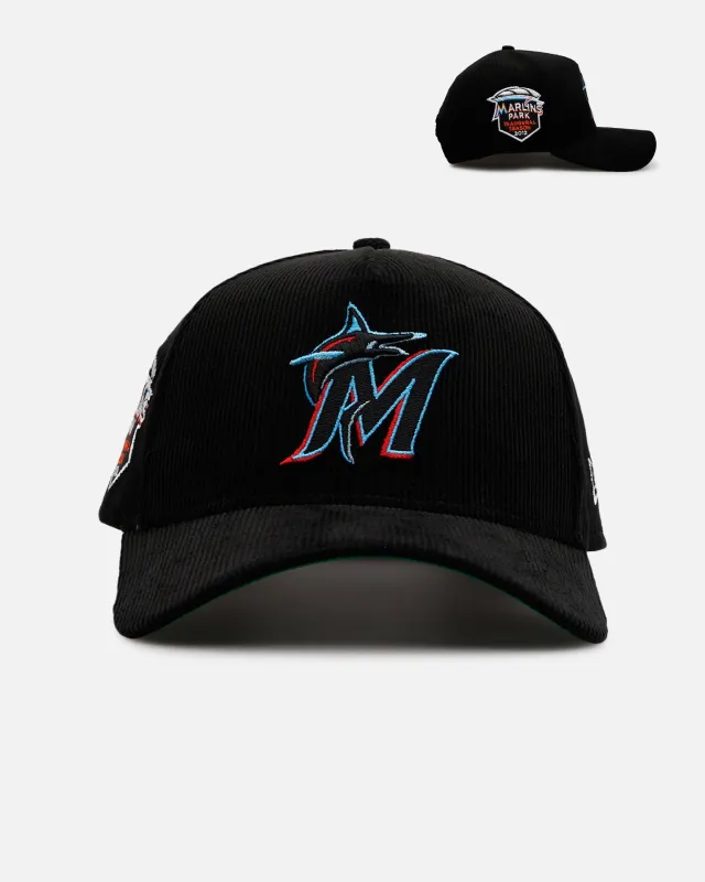 New Era Miami Marlins 'Black Cord' 9FORTY A-Frame Corduroy Snapback Black sold by Culture Kings