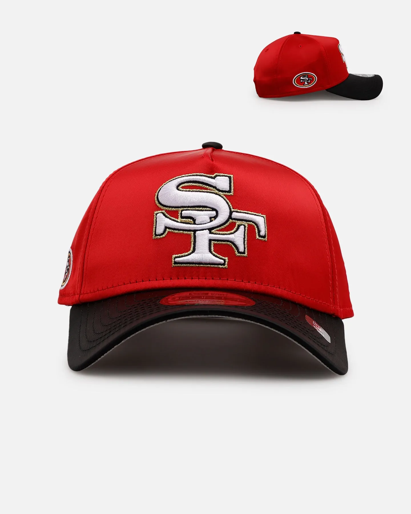 New Era San Francisco 49ers 'Team Color Satin' 9FORTY A-Frame Snapback Official Team Color sold by Culture Kings