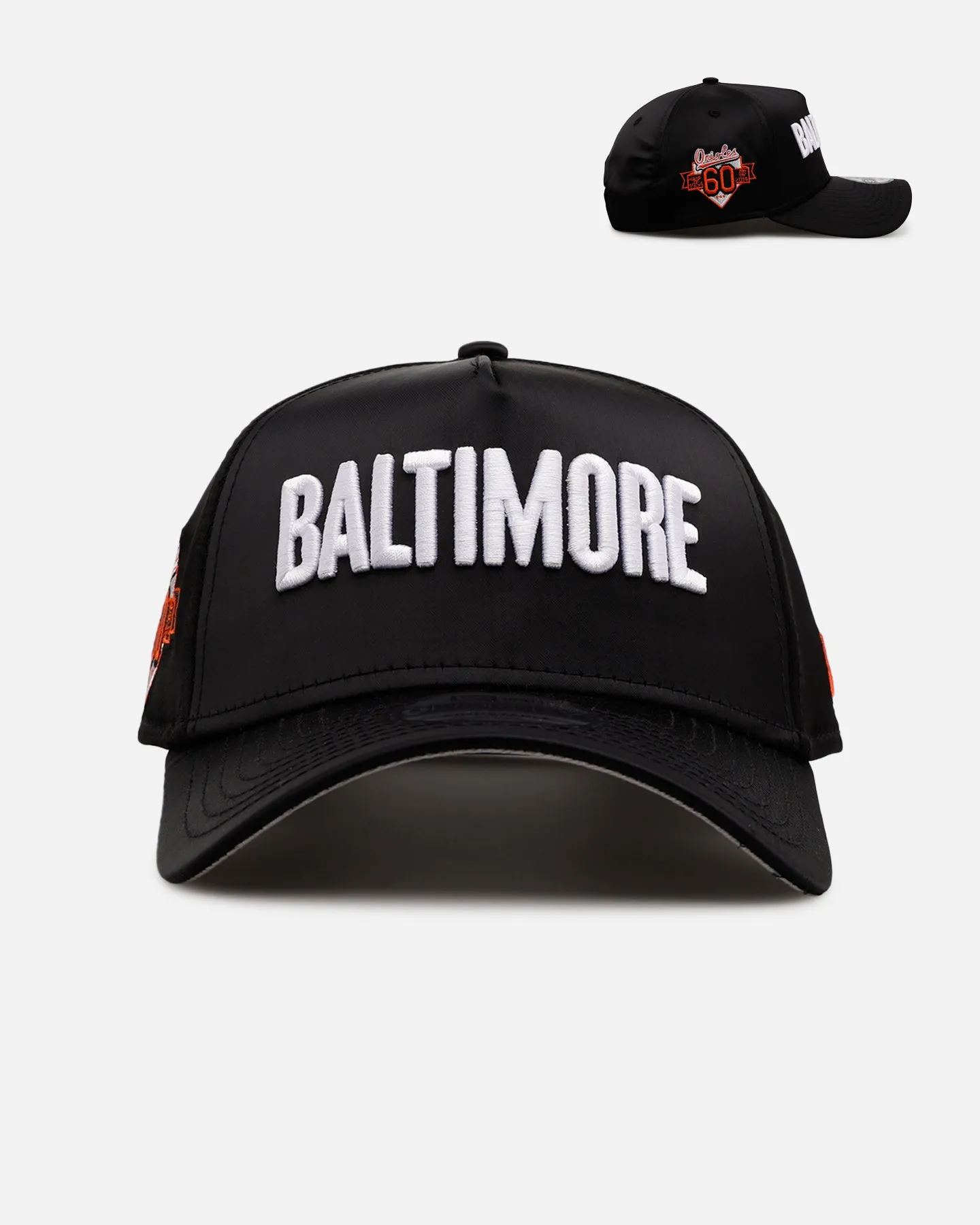 New Era Baltimore Orioles 'Team Color Satin' 9FORTY A-Frame Snapback Official Team Color sold by Culture Kings