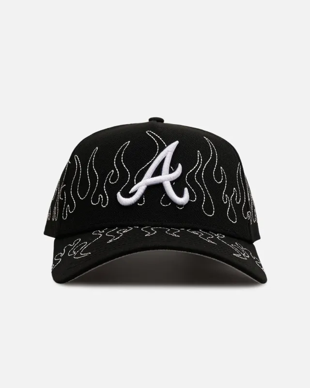 New Era Atlanta Braves 'Outline Flames' 9FORTY A-Frame Snapback Black sold by Culture Kings