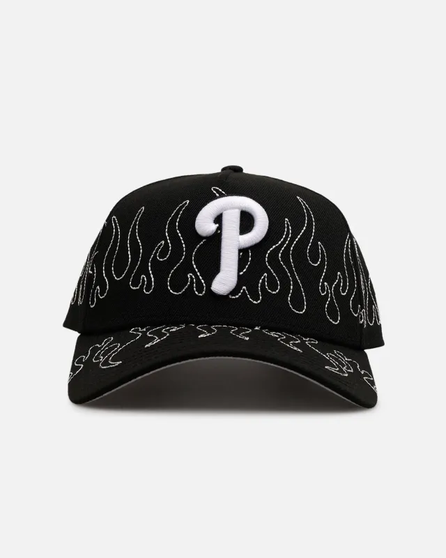 New Era Philadelphia Phillies 'Outline Flames' 9FORTY A-Frame Snapback Black sold by Culture Kings