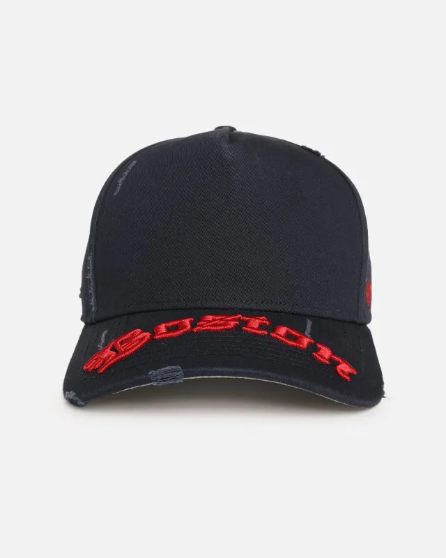 47 Brand Boston Red Sox 'Destruct Gothic Visor' 47 Offside Strapback Navy/Navy sold by Culture Kings
