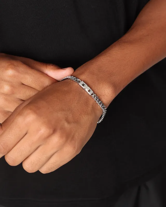 Guess Mainline Link City 6mm Diamond Cut Bracelet Silver sold by Culture Kings