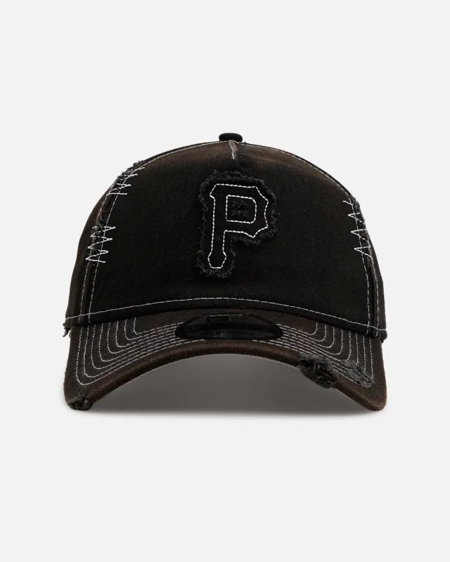 New Era Pittsburgh Pirates 'Distressed And Worn' 9FORTY A-Frame Casual Strapback Black sold by Culture Kings