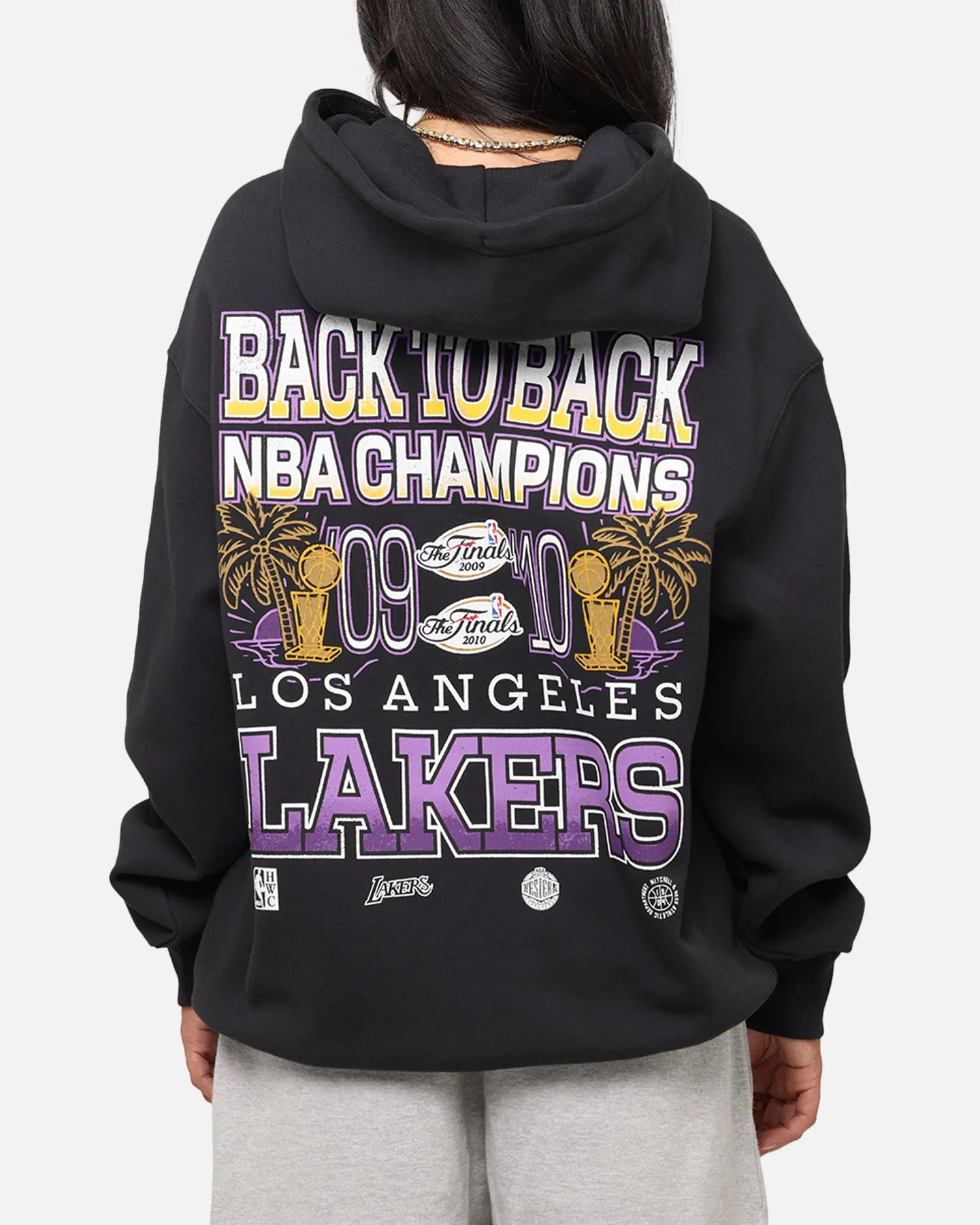 Mitchell & Ness Los Angeles Lakers Back To Back Hoodie Faded Black sold by Culture Kings
