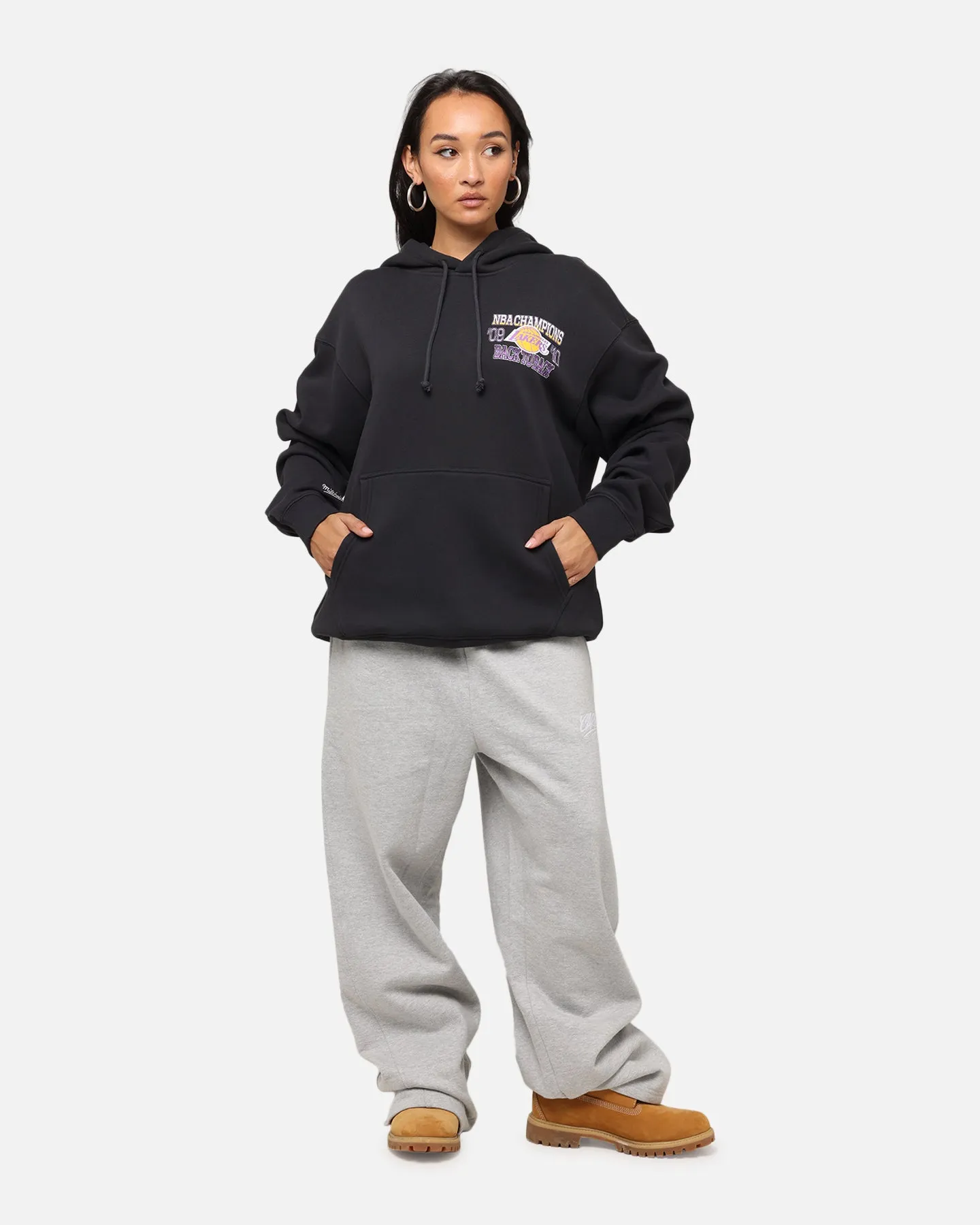 Mitchell & Ness Los Angeles Lakers Back To Back Hoodie Faded Black sold by Culture Kings product image thumbnail 4