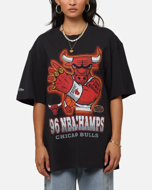 Mitchell & Ness Chicago Bulls '96 NBA Champs T-Shirt Faded Black sold by Culture Kings