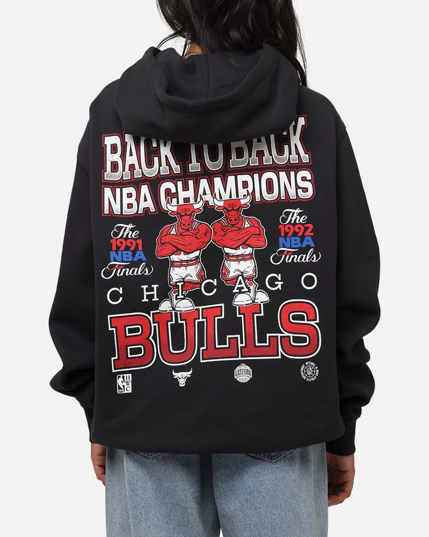 Mitchell & Ness Chicago Bulls Back To Back Hoodie Faded Black sold by Culture Kings