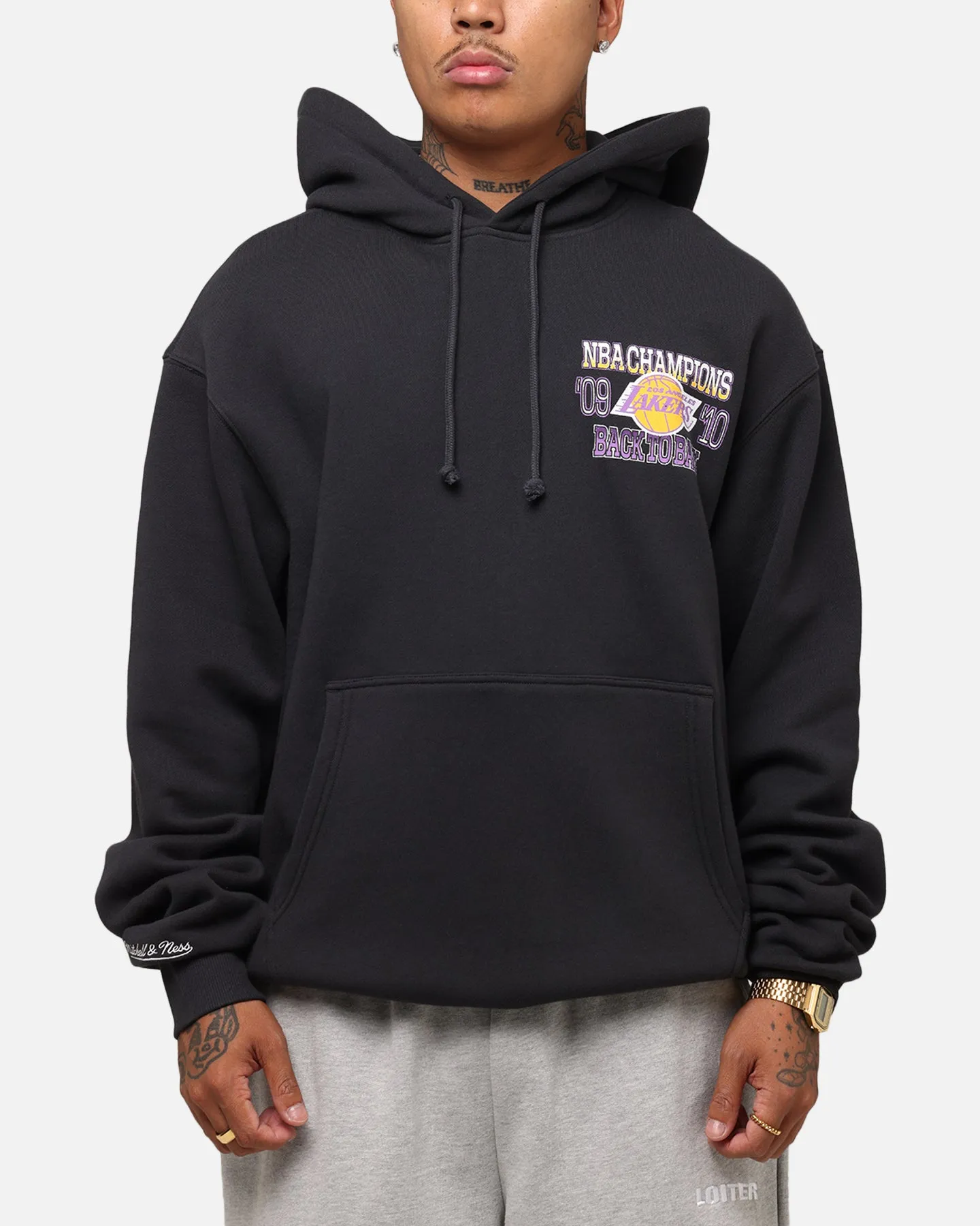 Mitchell & Ness Los Angeles Lakers Back To Back Hoodie Faded Black sold by Culture Kings product image thumbnail 2